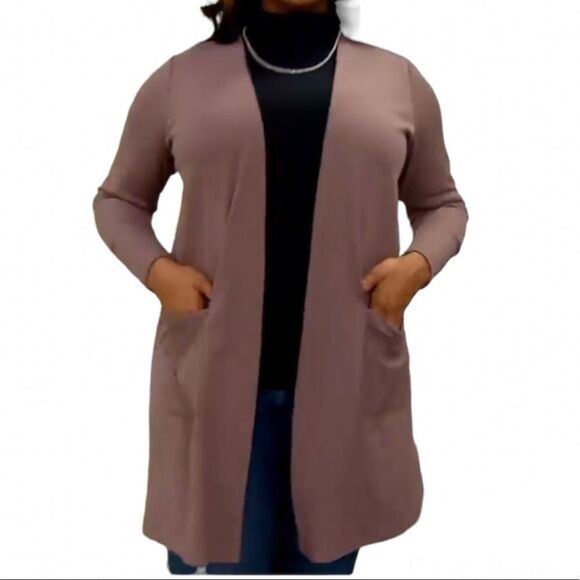 All Worthy Hunter McGrady Open Front Rib Cardigan - Picture 1 of 4